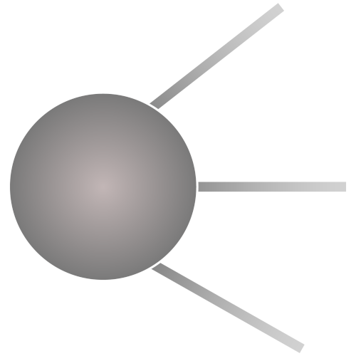 gray Sputnik-1 style “orb and antennae” satellite, no background